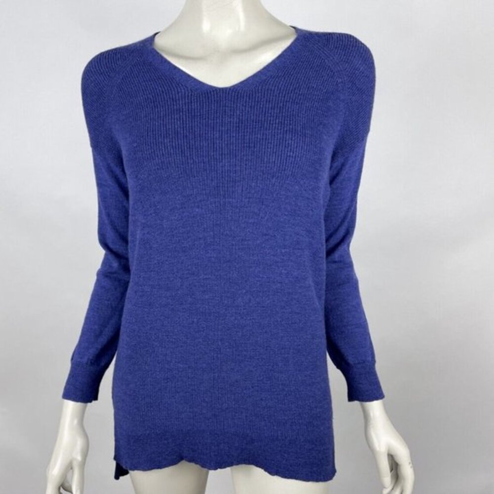 Eileen Fisher V-Neck Washable Wool Sweater Women S? Long Sleeve Stretch Pullover